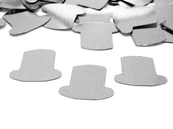 Top Hat Confetti, Silver by the packet or pound
